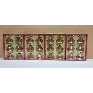 Holiday Style 24 pc. Gold Metal Christmas Bell Ornaments w/Bows Decor 1.5 Inch